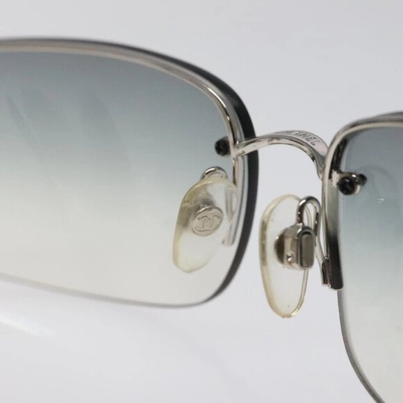 CHANEL COCO Mark Sunglasses plastic Silver CC Auth sw364 - Picture 7 of 12